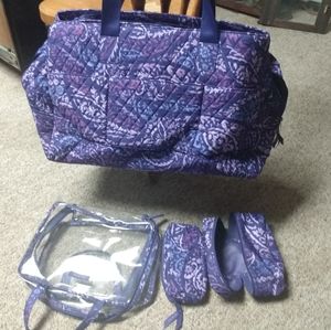 Vera Bradley triple compartment travel bag
